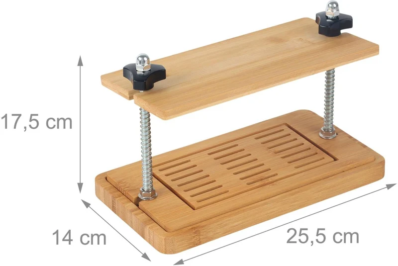 Presse à tofu ergonomique design moderne 17,5 x 25,5 x 14 cm idéale pour cuisine vegan en bambou brun 13_0018675