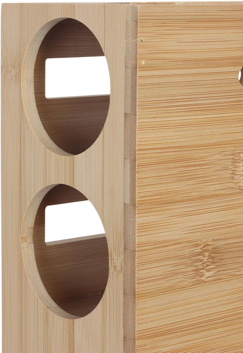Porte-rouleaux mural pratique cuisine avec coupe-film intégré 25 x 37 x 10 cm en bambou bois naturel 13_0018674