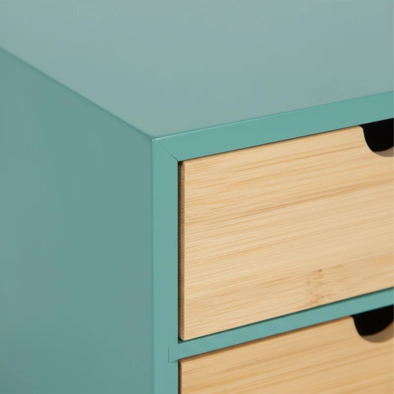Organiseur de bureau 4 tiroirs pratique rangement matériel 14 x 33 x 21 cm en bambou naturel 13_0018670