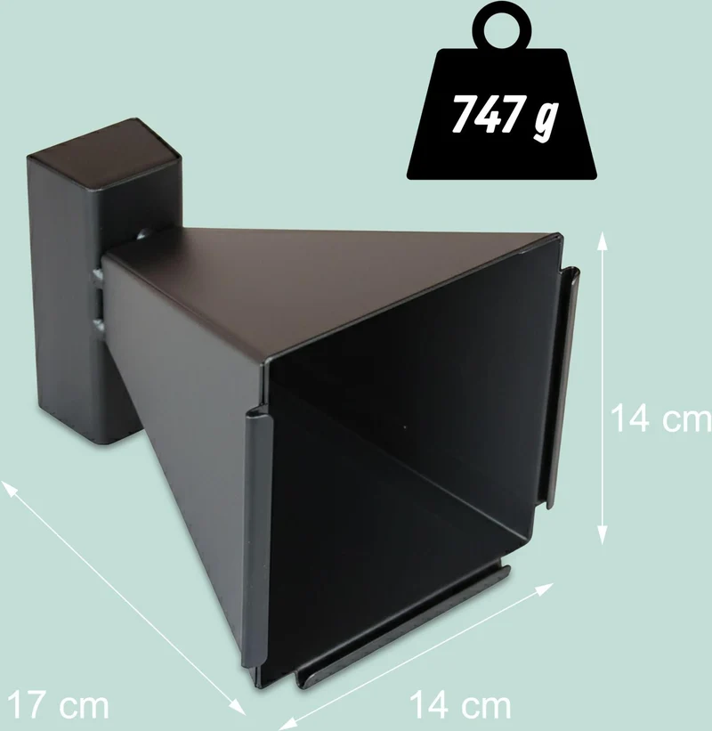 Bac pare-balles robuste collecte billes 14 x 14 x 17 cm extérieur adaptable en tôle d'acier noir 13_0018656