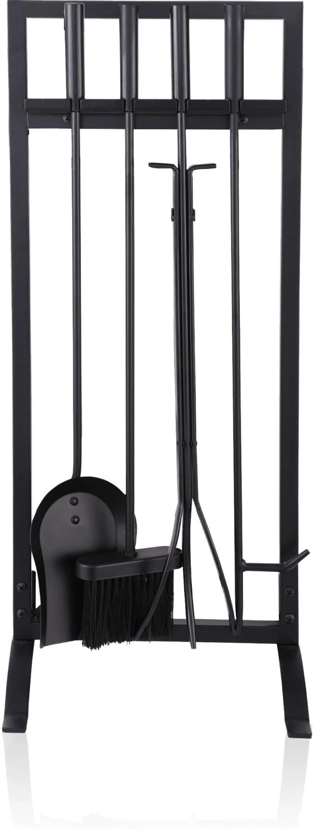 Lot de 5 outils de cheminée pratique rangement 79 x 31 x 27 cm en fer noir 13_0018709