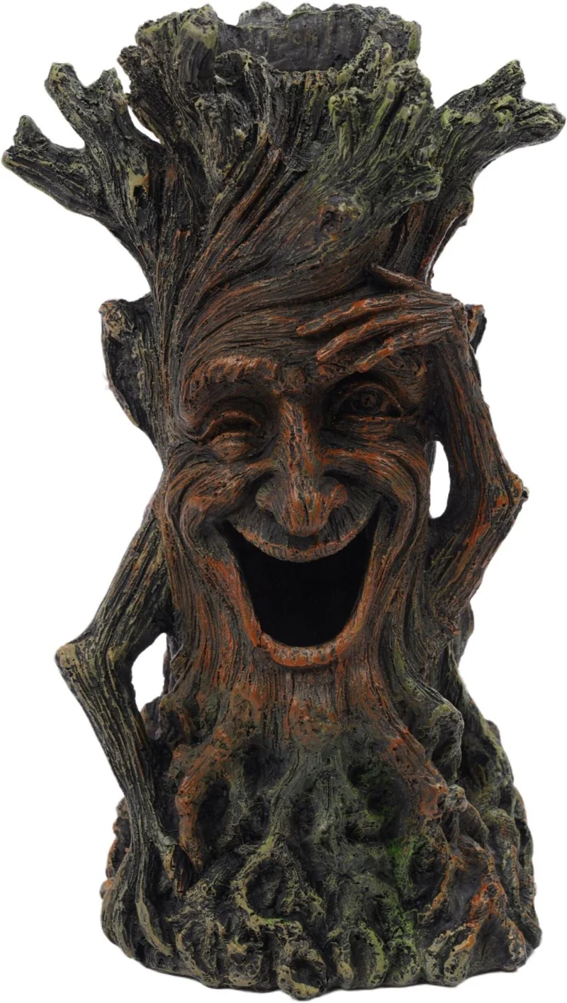 Décoration d'aquarium tronc d'arbre abri pour poissons 23 x 12 x 11 cm style naturel en polyrésine marron 13_0018744
