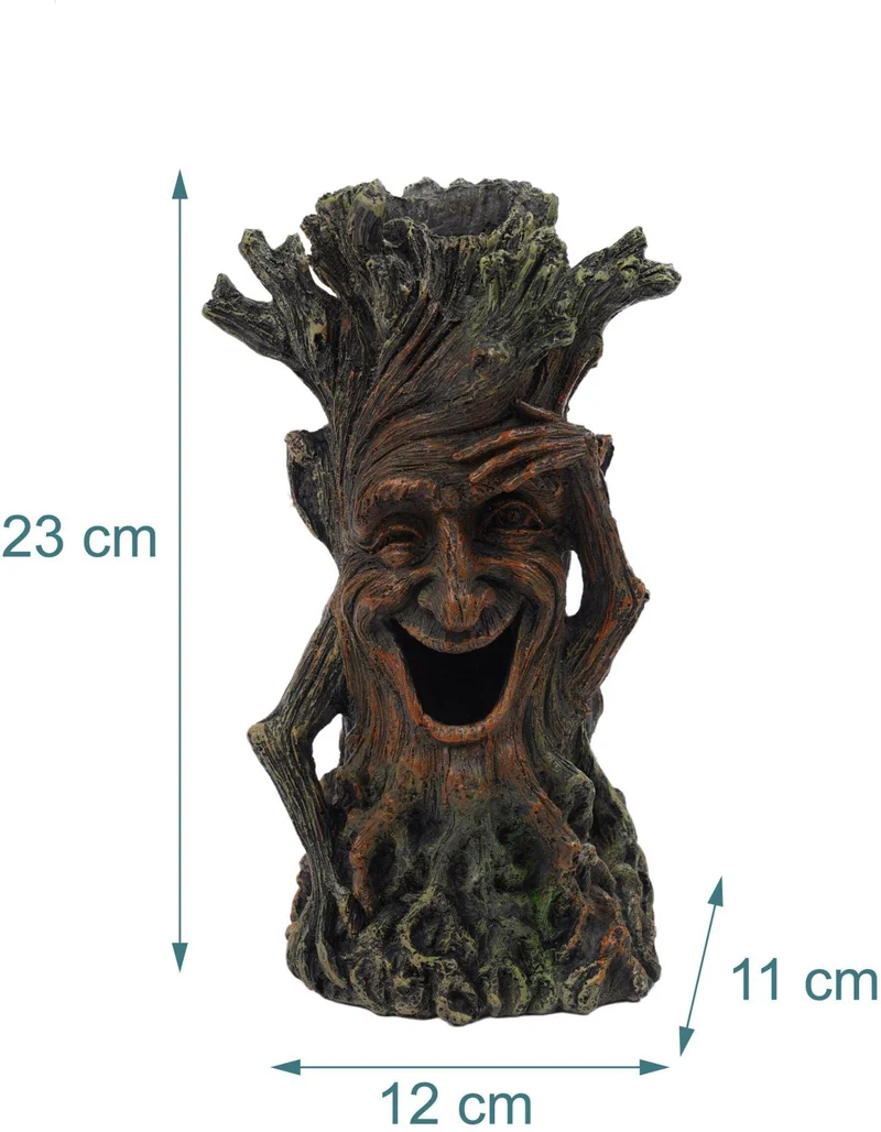 Décoration d'aquarium tronc d'arbre abri pour poissons 23 x 12 x 11 cm style naturel en polyrésine marron 13_0018744