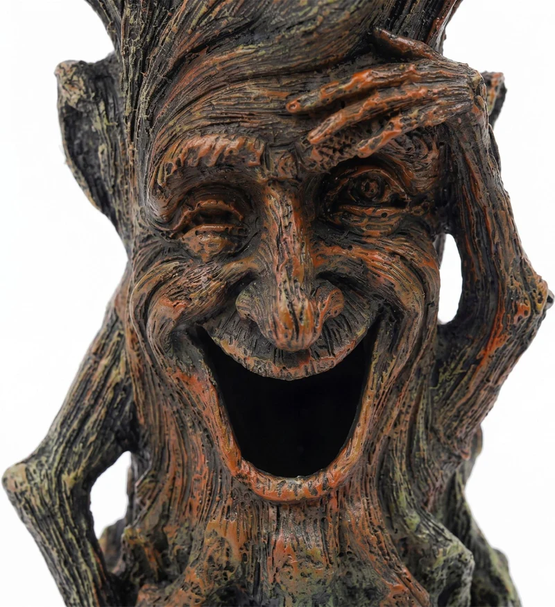 Décoration d'aquarium tronc d'arbre abri pour poissons 23 x 12 x 11 cm style naturel en polyrésine marron 13_0018744