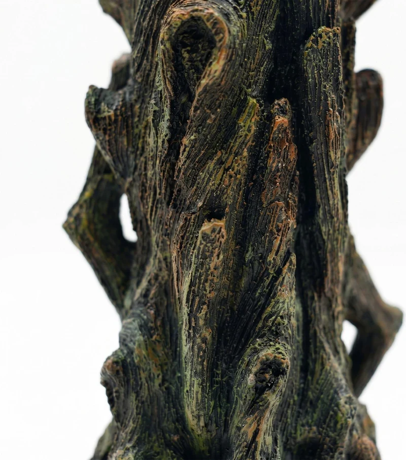 Décoration d'aquarium tronc d'arbre abri pour poissons 23 x 12 x 11 cm style naturel en polyrésine marron 13_0018744