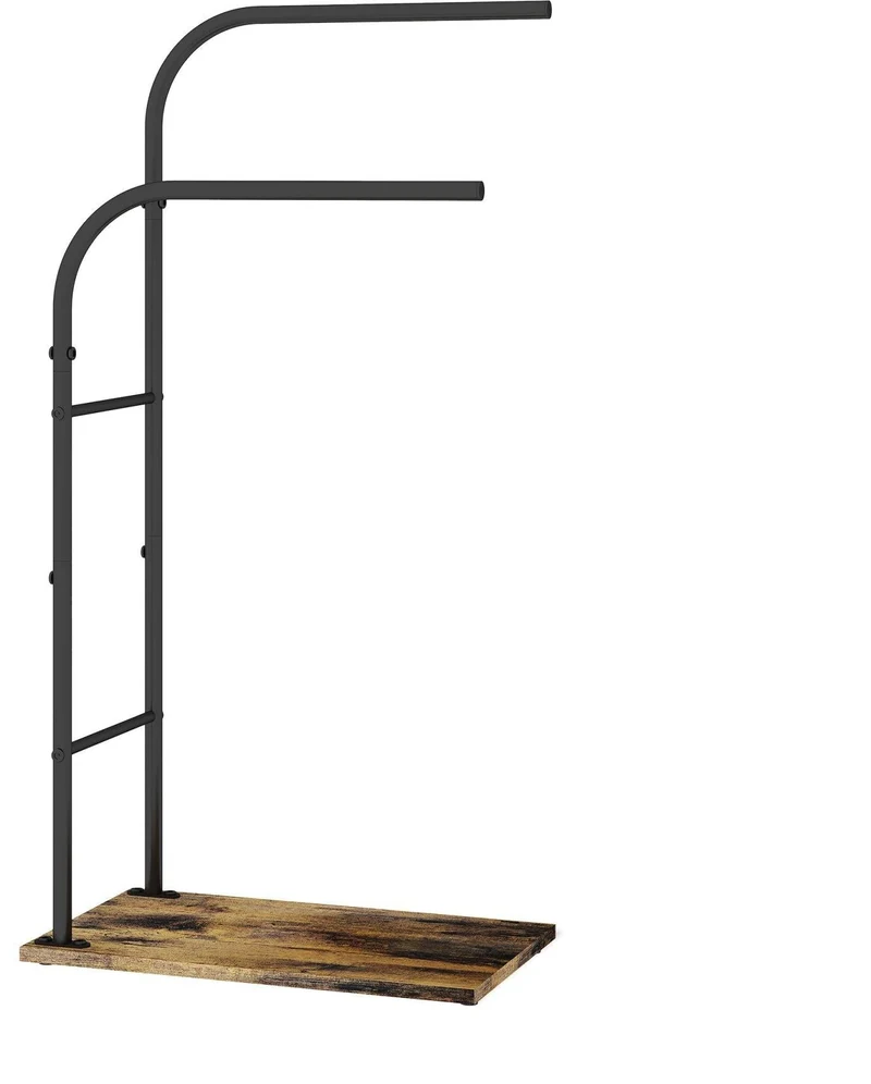 Porte-serviettes sur pied design industriel salle de bain 80,5 x 40 x 24 cm avec tablette pratique en acier noir 13_0018736