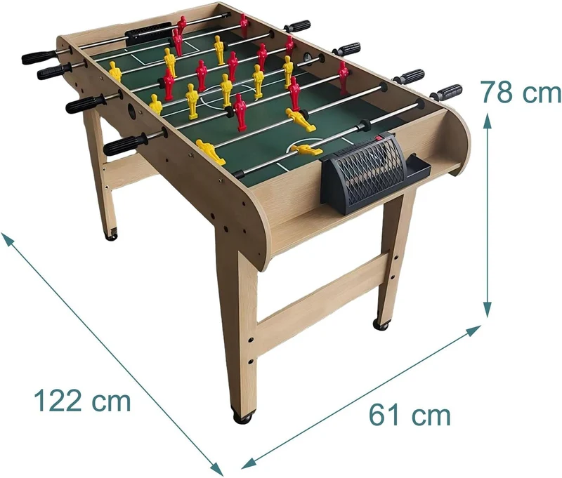 Table de baby-foot pliable pour enfants et adultes 78 x 122 x 61 cm avec poignées antidérapantes en MDF vert foncé 13_0018712