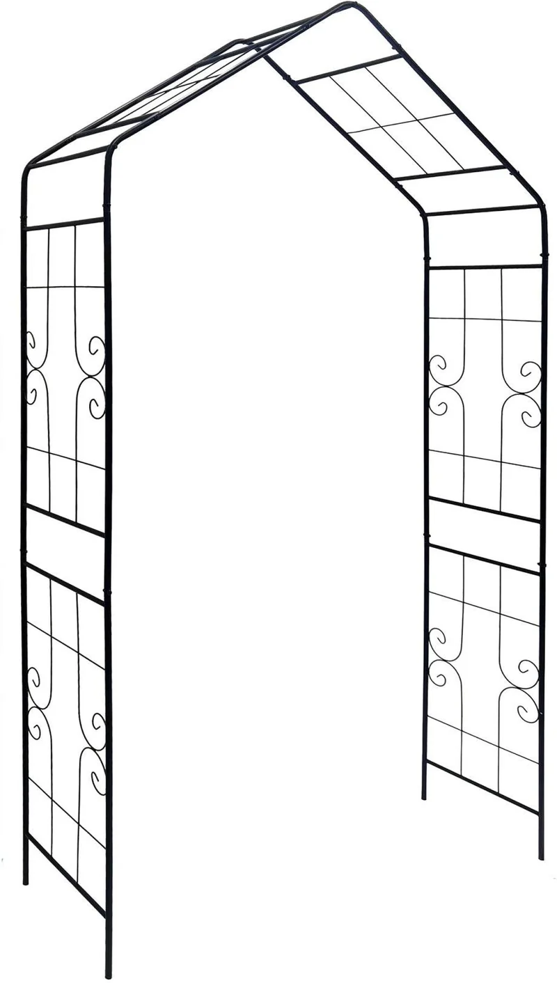 Arche pour rosiers métal noir 240 x 143 x 43 cm design élégant embellit le jardin en fer noir 13_0018812
