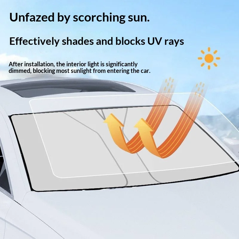 Pare-Soleil Pare-Brise Voiture Sans Manche Pliable Anti-UV Isolation Thermique