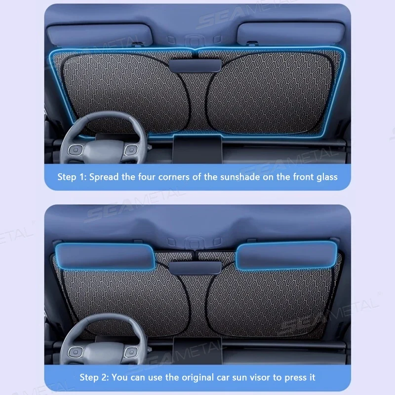 Pare-Soleil Pare-Brise Voiture Pliable 5 Couches 145 x 80 cm
