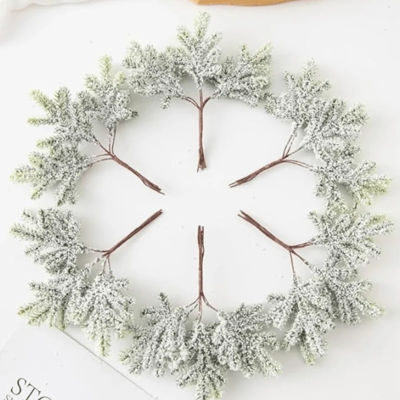 Plante Artificielle Branches de Conifère Givré