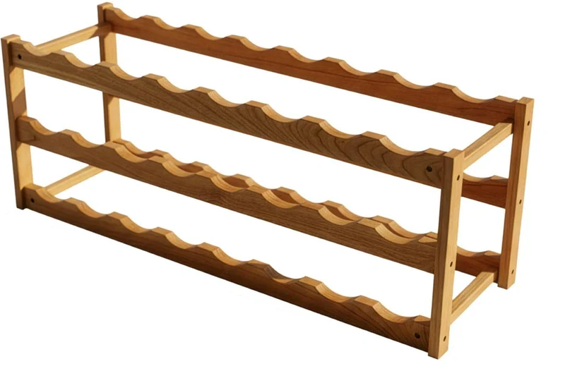 Casier à vin pour cuisine 28 x 78 x 21 cm avec rangement pratique style naturel en noyer clair 13_0018779