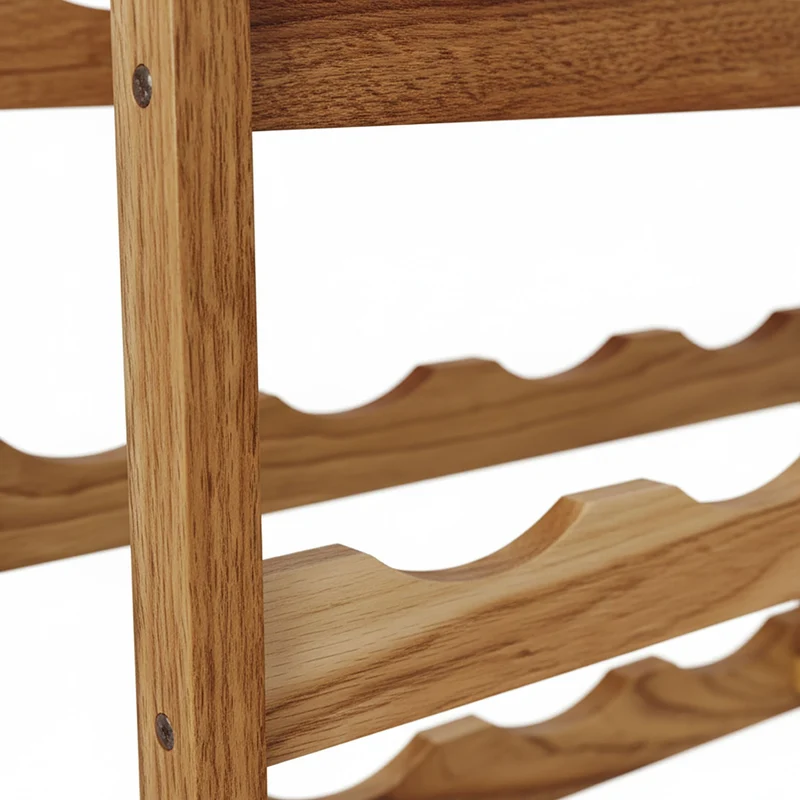 Casier à vin pour cuisine 28 x 78 x 21 cm avec rangement pratique style naturel en noyer clair 13_0018779