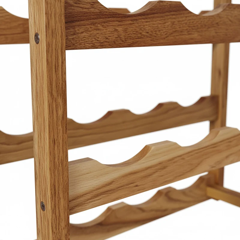 Casier à vin compact pour 16 bouteilles 38 x 42 x 21 cm style naturel cuisine en noyer naturel 13_0018778
