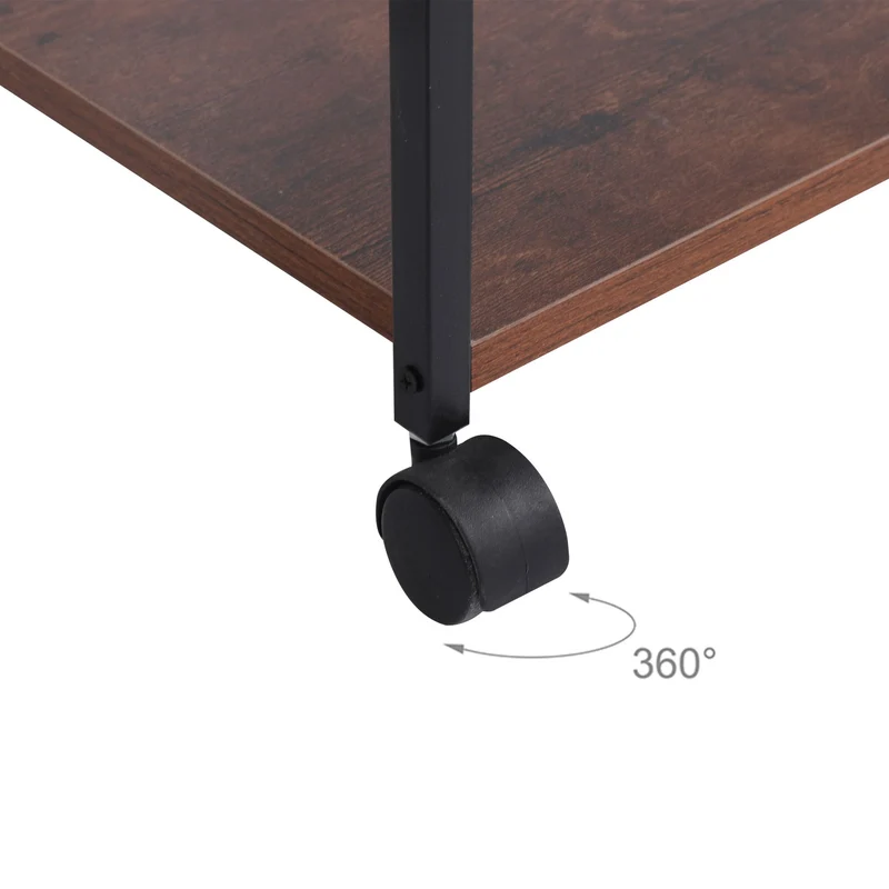 Desserte de cuisine mobile avec 3 étagères 87 x 80 x 40 cm rangement pratique style moderne en MDF noir 13_0018776