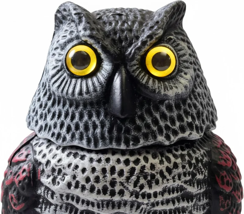 Chouette effaroucheur anti-oiseaux balcon terrasse 20 x 10 x 9 cm effet réaliste en plastique gris 13_0018771