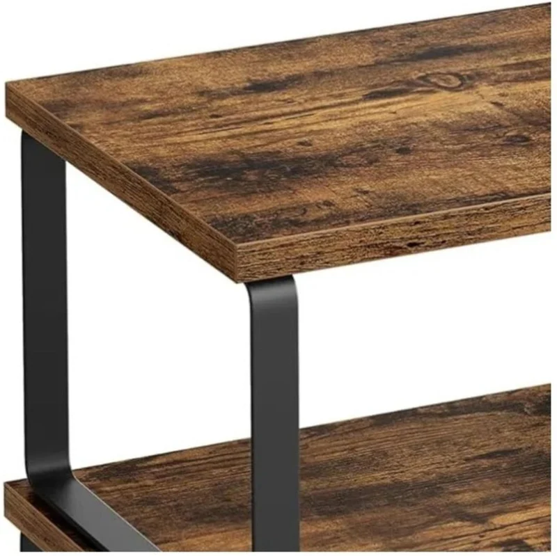 Lot de 2 étagères de table style industriel optimisées rangement cuisine 16 x 40 x 20 cm en fer noir 13_0018767