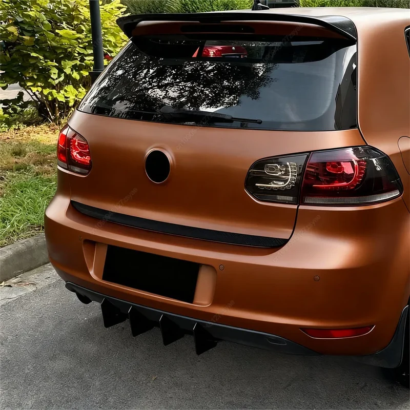 Diffuseur Arrière VW Golf 6 MK6 TDI TSI 2008-2013 4 Ailettes Noir Brillant