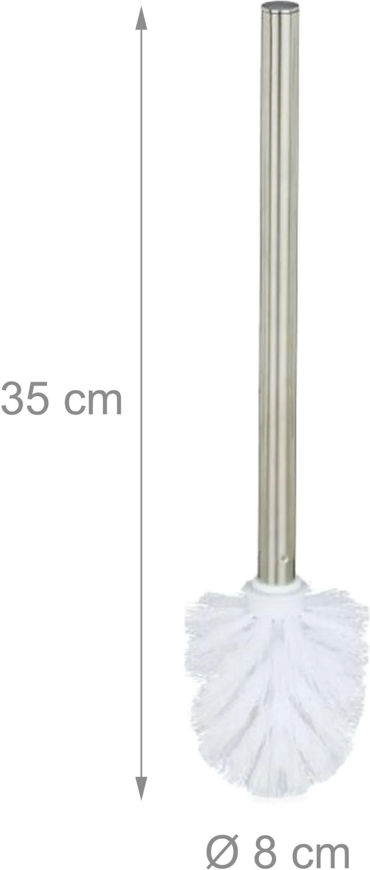 Lot de 5 brosses WC à tête amovible ergonomique 35 x 8 cm design épuré en plastique blanc 13_0018828