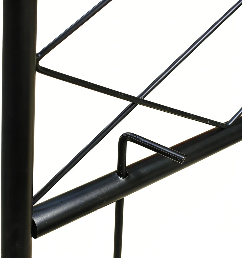 Arche pour rosiers en métal noir 240 x 140 x 50 cm design classique décoratif jardin en fer noir 13_0018823