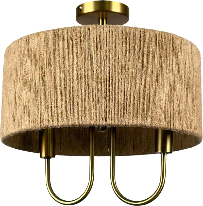 Plafonnier design naturel pour salon chambre 35 x 35 cm éclairage doux style bohème en corde en papier bronze 13_0018762