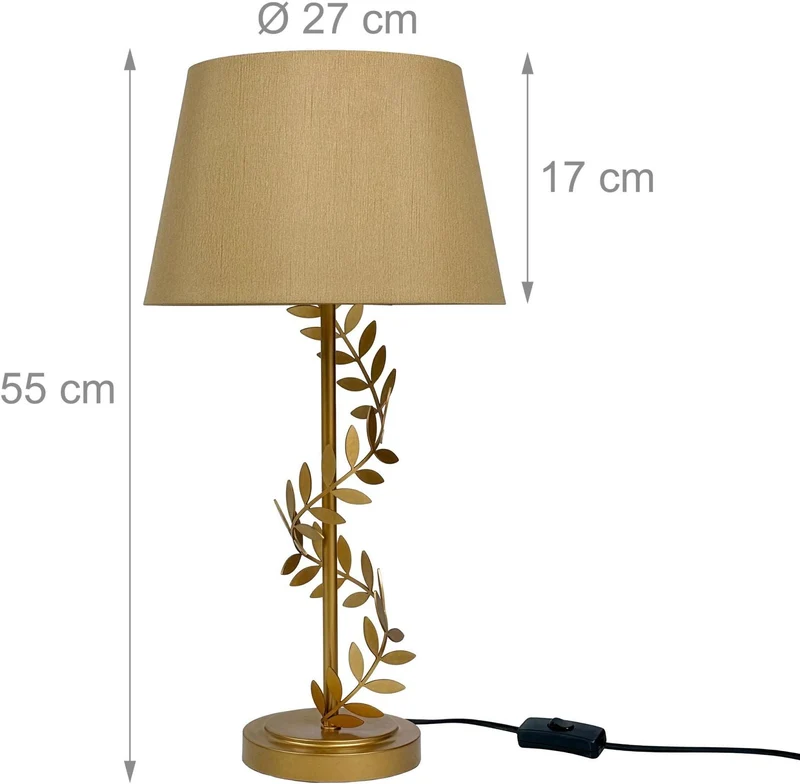 Lampe de table design moderne 55 x 27 cm ambiance chaleureuse décoratif en métal doré 13_0018759