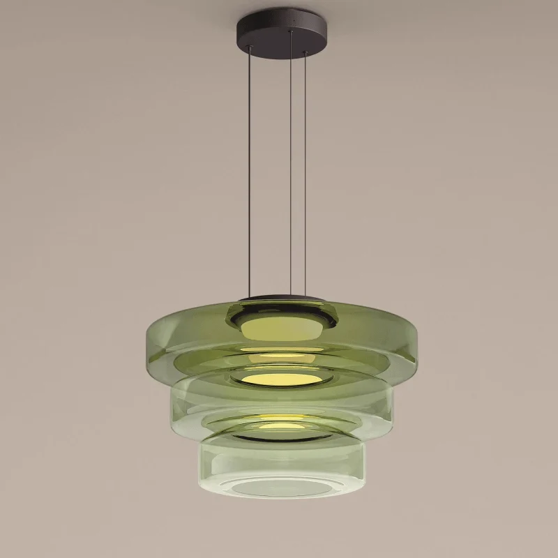 Lustre en Verre Superposé Minimaliste Élégant