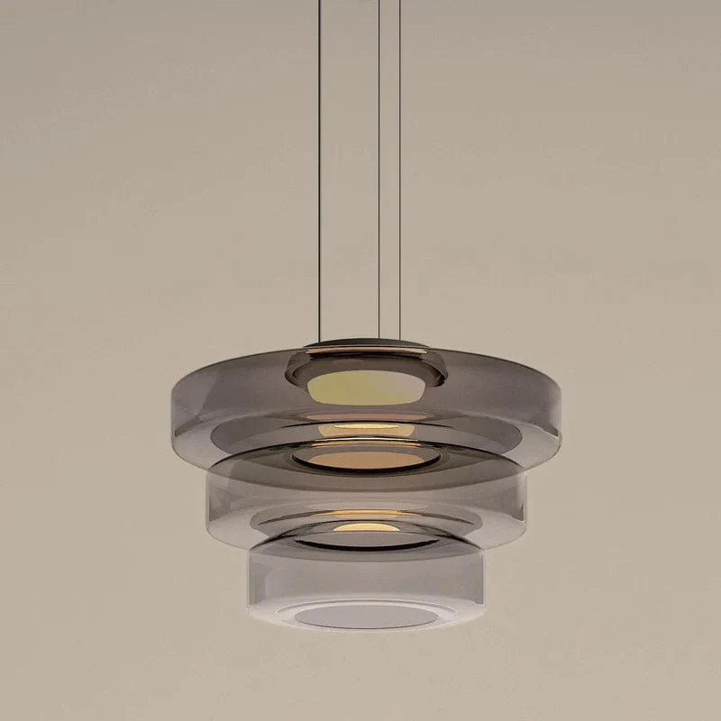 Lustre en Verre Superposé Minimaliste Élégant