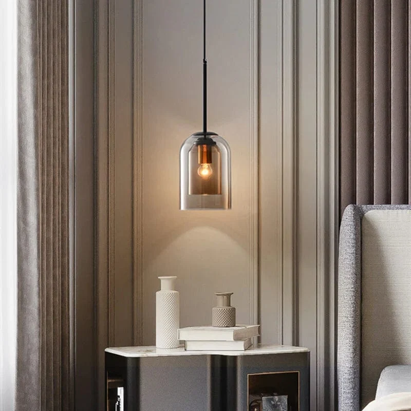 Lampe Suspendue Moderne Double Verre Sophistiquée