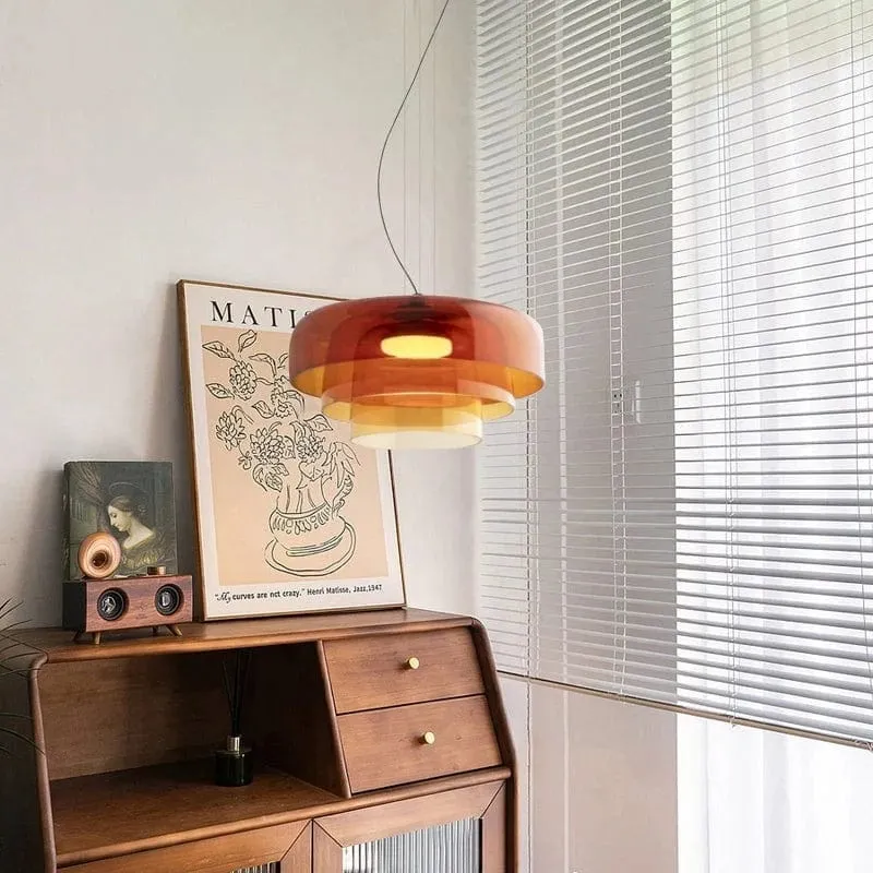 Lustre LED en Verre Coloré Intemporel