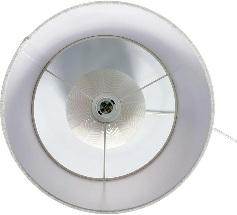 Lampe de table d'appoint style Art déco 42 x 30 cm éclairage chaleureux salon chambre en céramique blanc 13_0018758