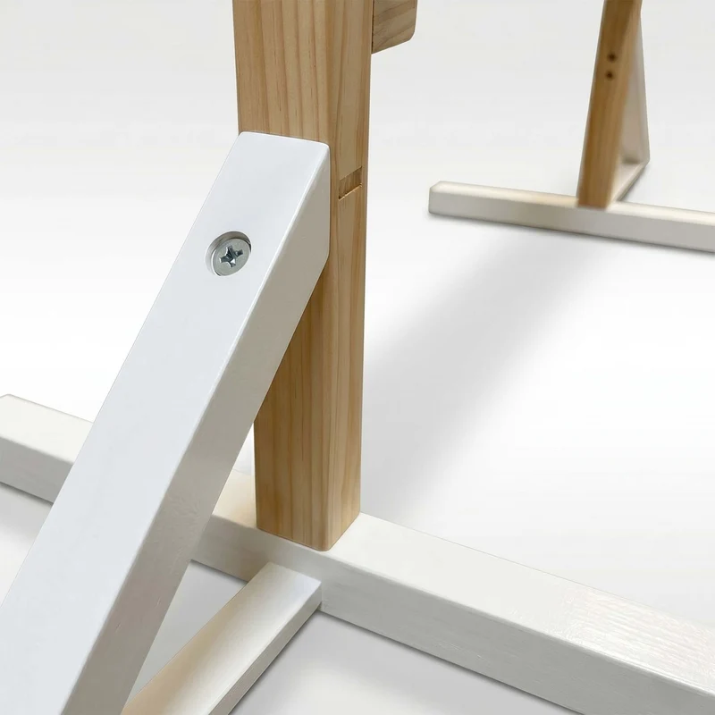 Obstacle réglable pour hobby-horse 80 x 150 x 40 cm avec fanions de sécurité style ludique en bois blanc 13_0018757