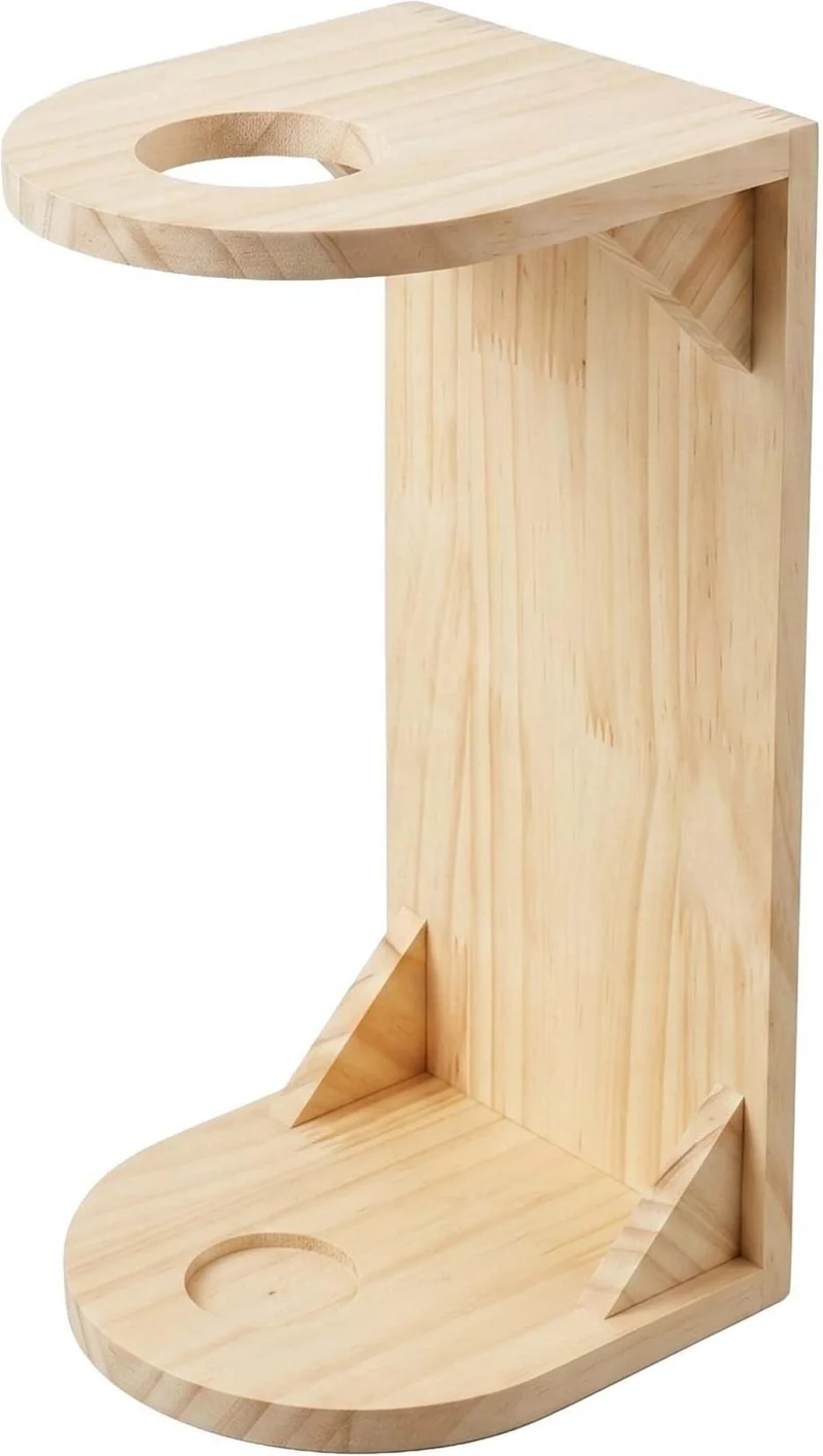 Lot de 2 supports muraux peu encombrants pour chevaux-bâtons 35 x 15 x 15 cm avec maintien solide en pin naturel 13_0018756