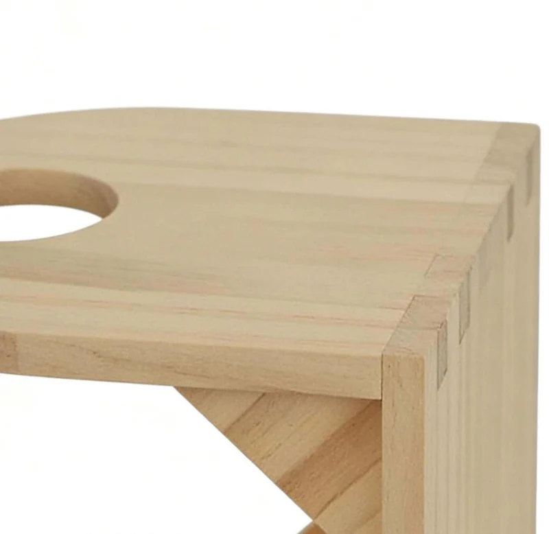 Lot de 2 supports muraux peu encombrants pour chevaux-bâtons 35 x 15 x 15 cm avec maintien solide en pin naturel 13_0018756