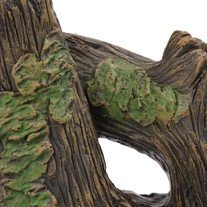Tronc d'arbre déco aquarium grotte naturelle 17 x 20 x 10 cm en polyrésine marron 13_0018746