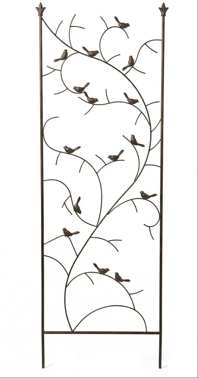 Treillis décoratif pour plantes grimpantes 150 x 50 x 1 cm en acier brun 13_0018879
