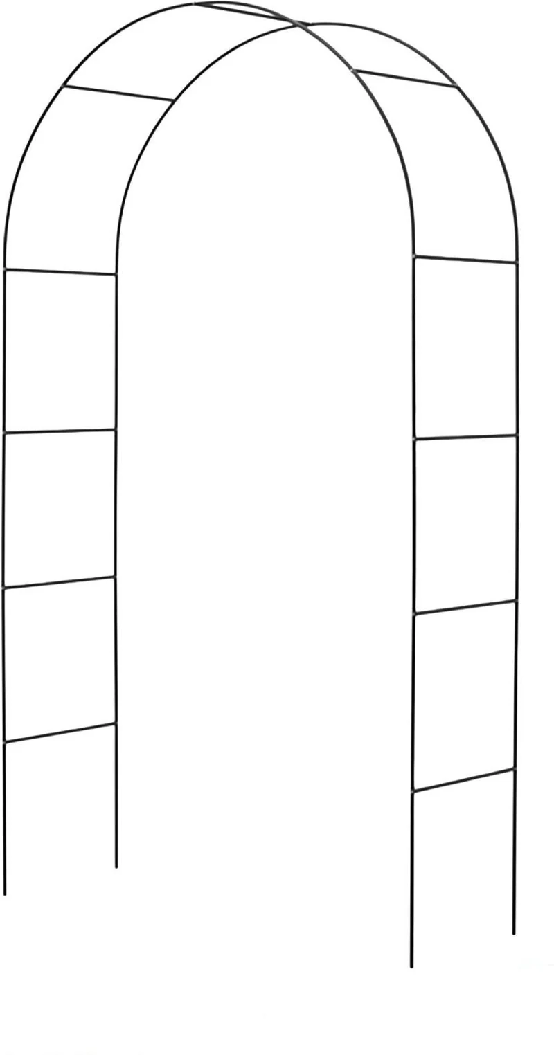 Arche de jardin réglable pour rosiers 195 x 140 x 38 cm soutien solide plantes grimpantes ambiance extérieure en acier noir 13_0018877