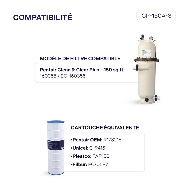 Cartouche Pentair Clean & Clear RP 150 pi²