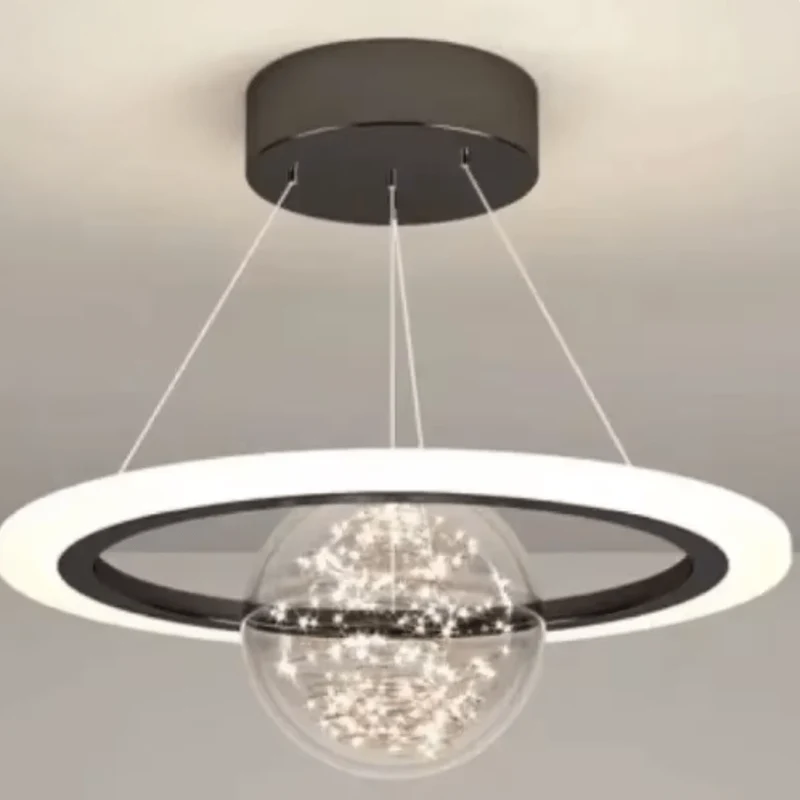 Plafonnier Boule Noir Annulaire Stylisé