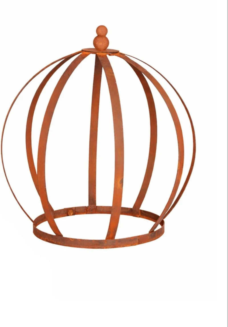 Lot de 2 supports vivaces décoratifs jardin 35 x 30 cm en acier corten rouille 13_0018862