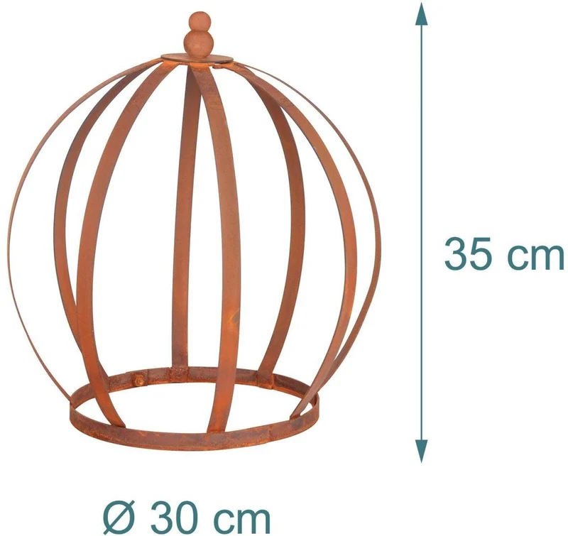Lot de 2 supports vivaces décoratifs jardin 35 x 30 cm en acier corten rouille 13_0018862