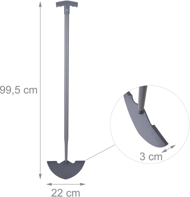 Coupe-bordure manuel ergonomique jardin 99,5 x 22 x 3 cm avec marche-pied en acier argenté 13_0018858