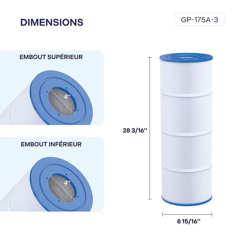 Cartouche Hayward Star-Clear Plus / Sta-Rite Posi-Clear 175 pi²