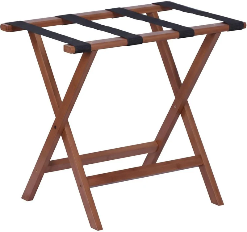 Porte-bagages pliable ergonomique pour hôtels 52 x 58 x 37,5 cm en bambou marron 13_0018850