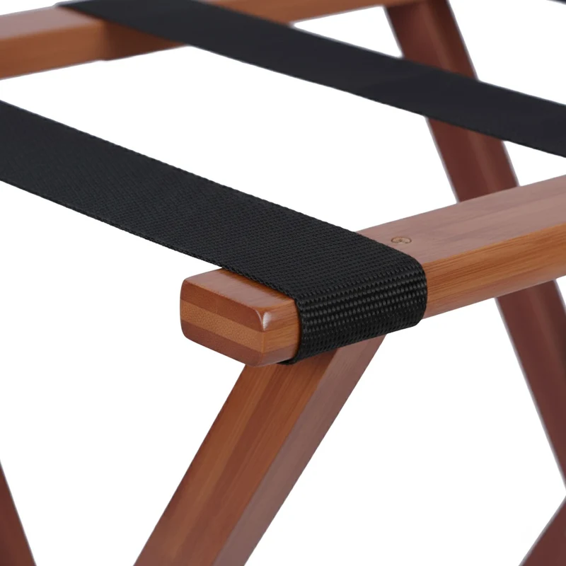 Porte-bagages pliable ergonomique pour hôtels 52 x 58 x 37,5 cm en bambou marron 13_0018850