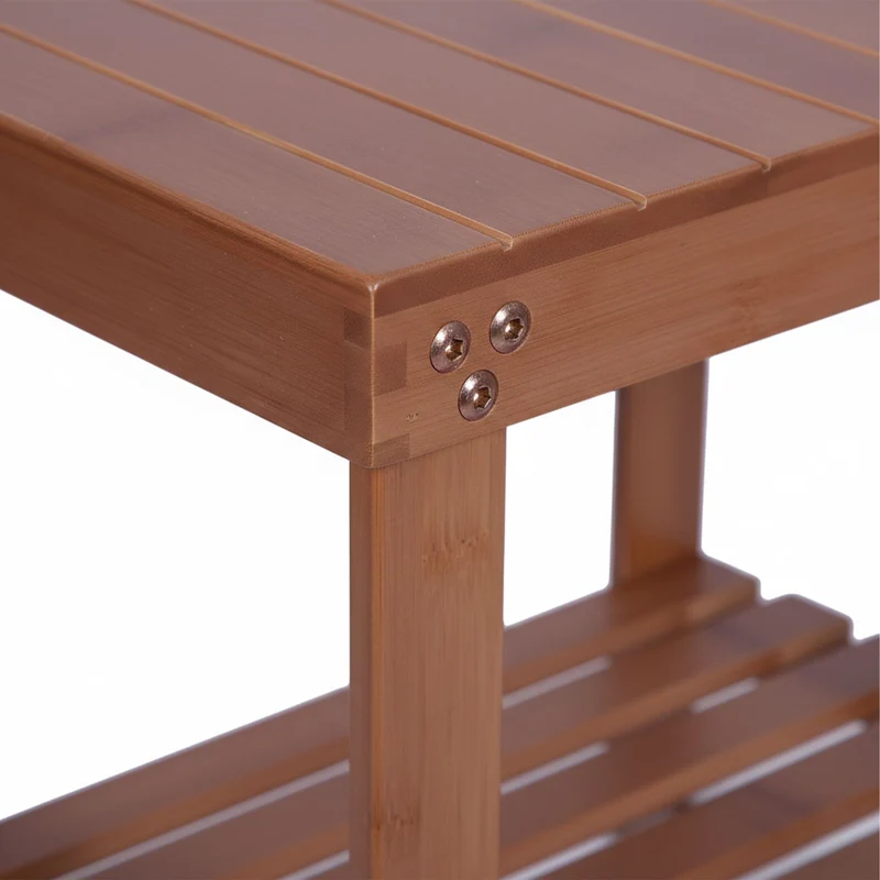 Tabouret à deux niveaux polyvalent salle de bain 41 x 44 x 28 cm en bambou naturel 13_0018847
