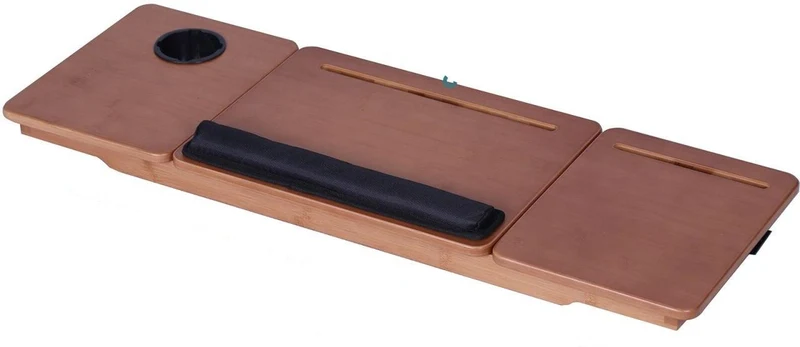 Table pour ordinateur portable inclinable ergonomique 5 x 85,5 x 30 cm avec supports pratique et confortable en bambou naturel 13_0018846