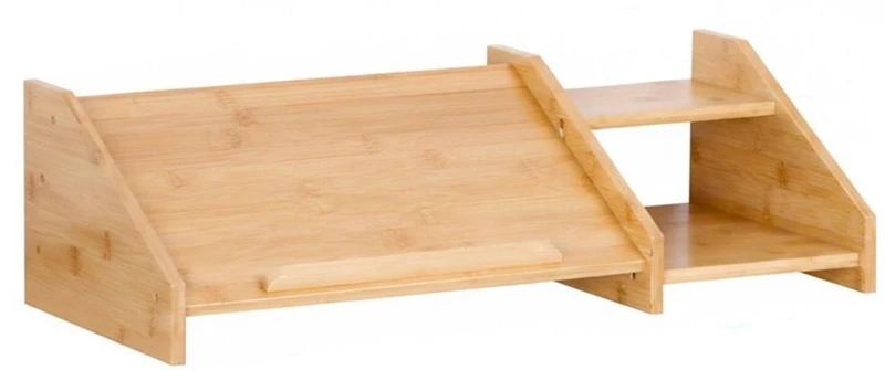 Support pour ordinateur portable inclinable ergonomique bureau 17,5 x 61 x 25,5 cm en bambou naturel 13_0018844