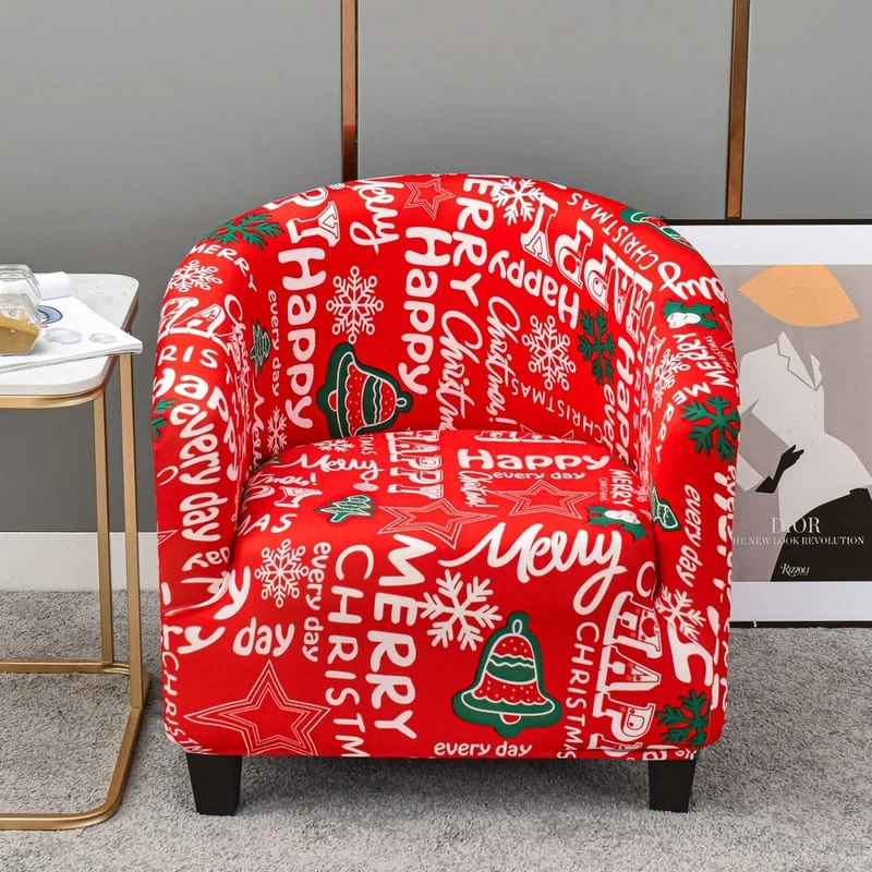 Housse fauteuil Cabriolet Merry Christmas Blanc