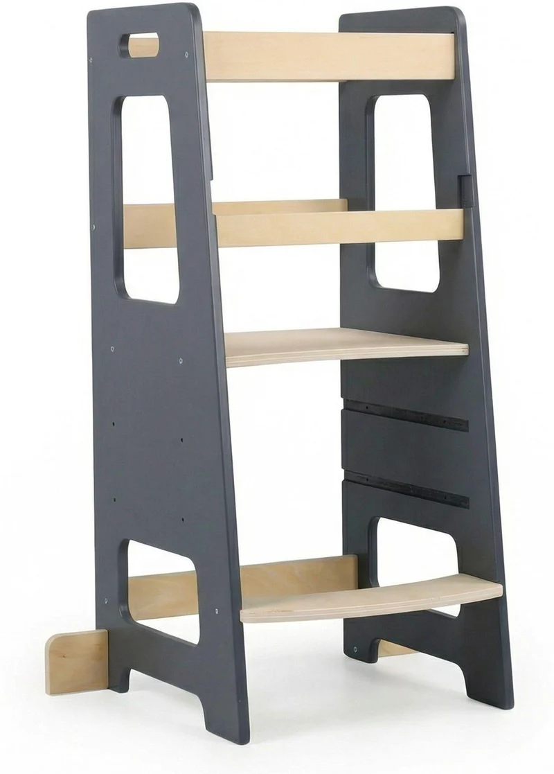 Tour d'apprentissage évolutive sécurité antidérapante cuisine salle de bain 90 x 40 x 44 cm en MDF gris 13_0018836
